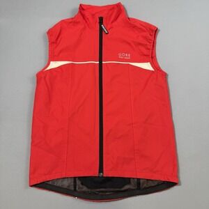 Gore Bike Wear Wind Stopper Cycling Vest Men's Small Red Full Zip Soft Shell